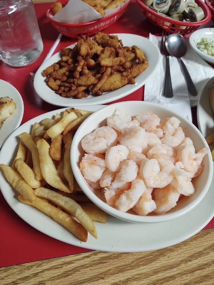 Boiled Shrimp and Fried Clam Strips
