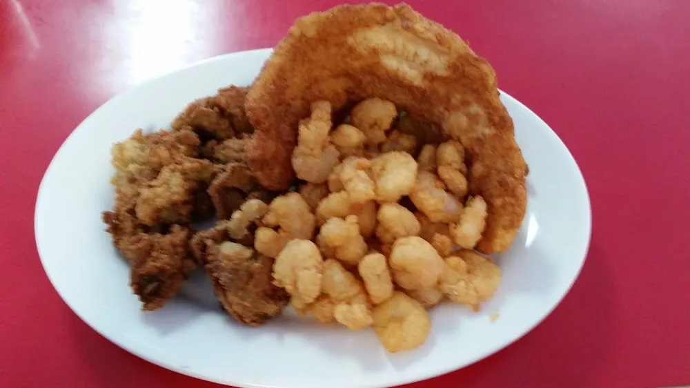 Fried Catfish with Oysters and Shrimp